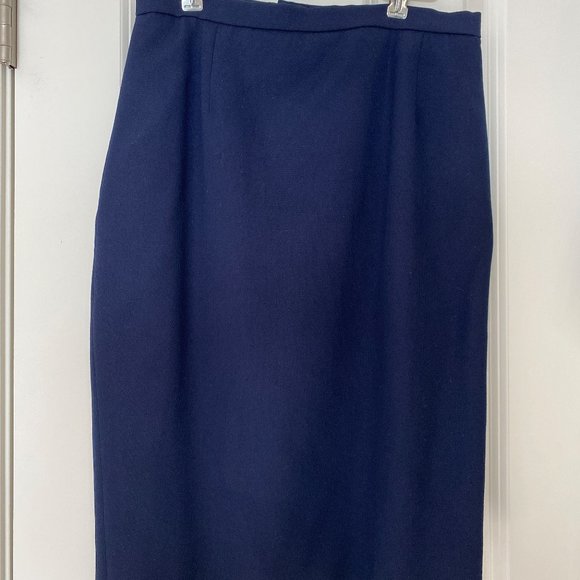 VINTAGE VICKY TIEL NAVY/WHITE 2-PIECE SUIT - SZ 42 - Picture 3 of 4